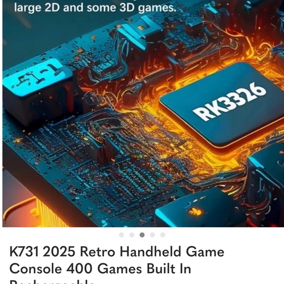 K731 Retro Handheld Game Console - Red - Picture 3 of 7